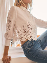 Seychelle Cropped Eyelet Blouse