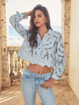 Seychelle Cropped Eyelet Blouse