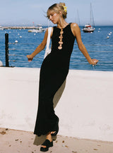 Dejonge Ring Sleeveless Maxi Dress Black