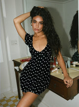 I Guess So Mini Dress Black Polka Dot