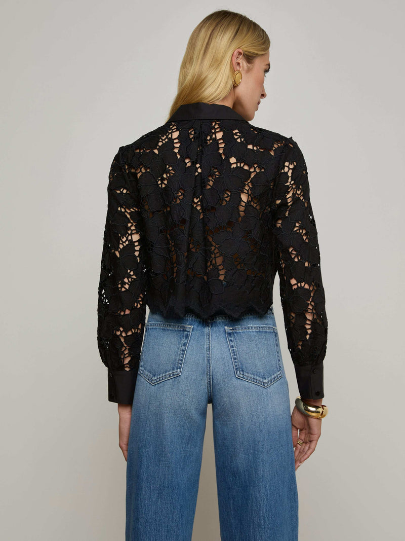 Seychelle Cropped Eyelet Blouse