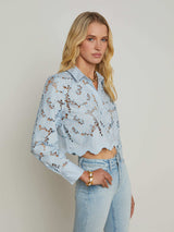 Seychelle Cropped Eyelet Blouse