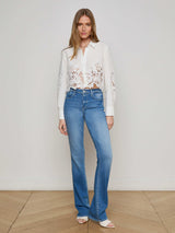 Seychelle Cropped Eyelet Blouse