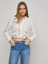 Seychelle Cropped Eyelet Blouse