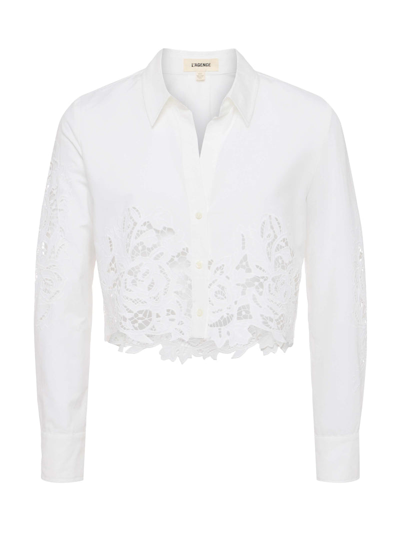 Seychelle Cropped Eyelet Blouse