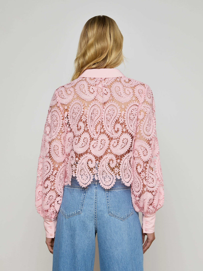 Odelia Cropped Lace Blouse