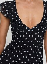 I Guess So Mini Dress Black Polka Dot Tall