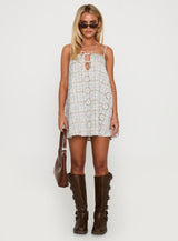Belong Together Mini Dress Blue Check