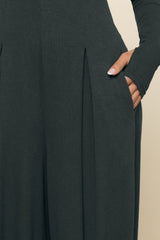 Go With The Flow Long Sleeve Jumpsuit - Deep Forest
