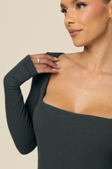 Go With The Flow Long Sleeve Jumpsuit - Deep Forest