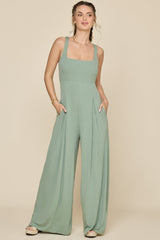 Go With The Flow Jumpsuit - Evening Moss