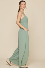 Go With The Flow Jumpsuit - Evening Moss