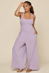 Go With The Flow Jumpsuit - Lavender Haze