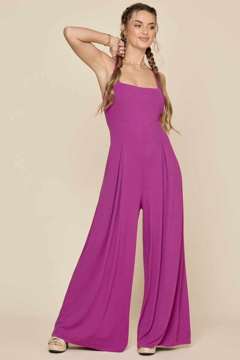 Go With The Flow Jumpsuit - Royal Orchid