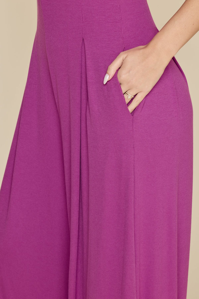 Go With The Flow Jumpsuit - Royal Orchid