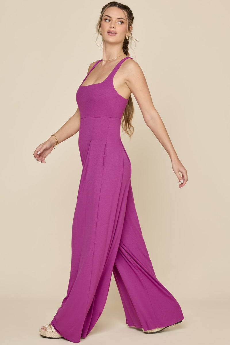 Go With The Flow Jumpsuit - Royal Orchid