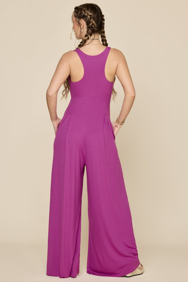 Go With The Flow Jumpsuit - Royal Orchid
