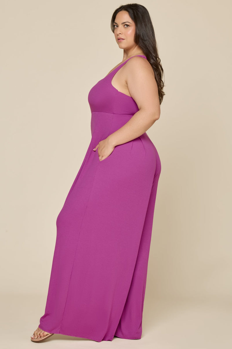 Go With The Flow Jumpsuit - Royal Orchid