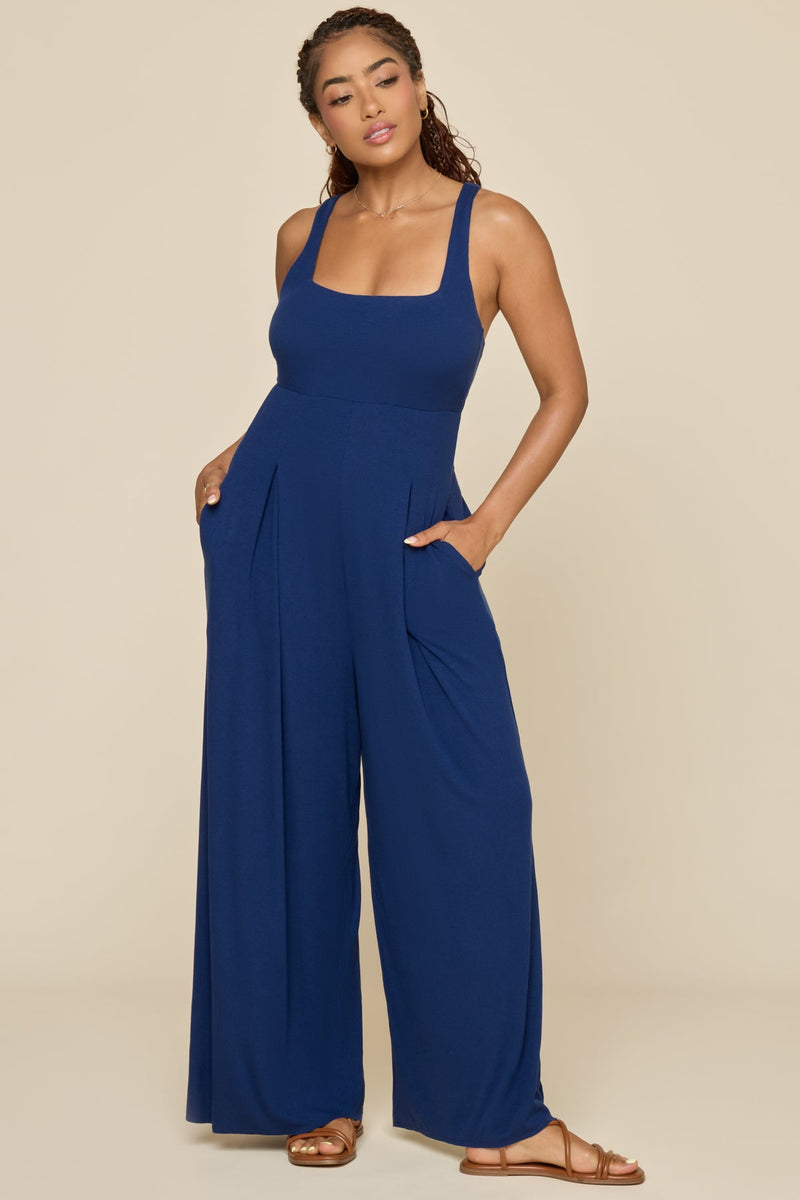 Go With The Flow Jumpsuit - Sapphire