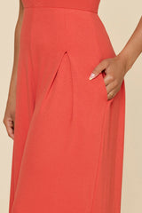 Halter Go with the Flow Jumpsuit - Cayenne