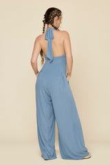 Halter Go with the Flow Jumpsuit - Cool Creek